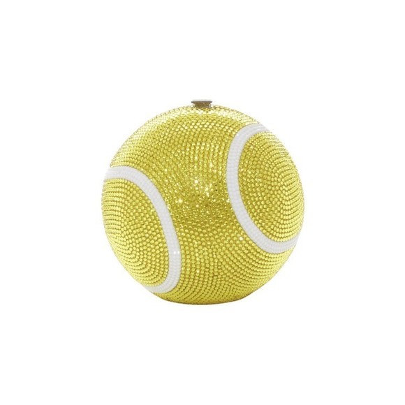 Judith Leiber Handbags - Judith Leiber Tennis Ball Clutch Yellow And White Crystal - NWT